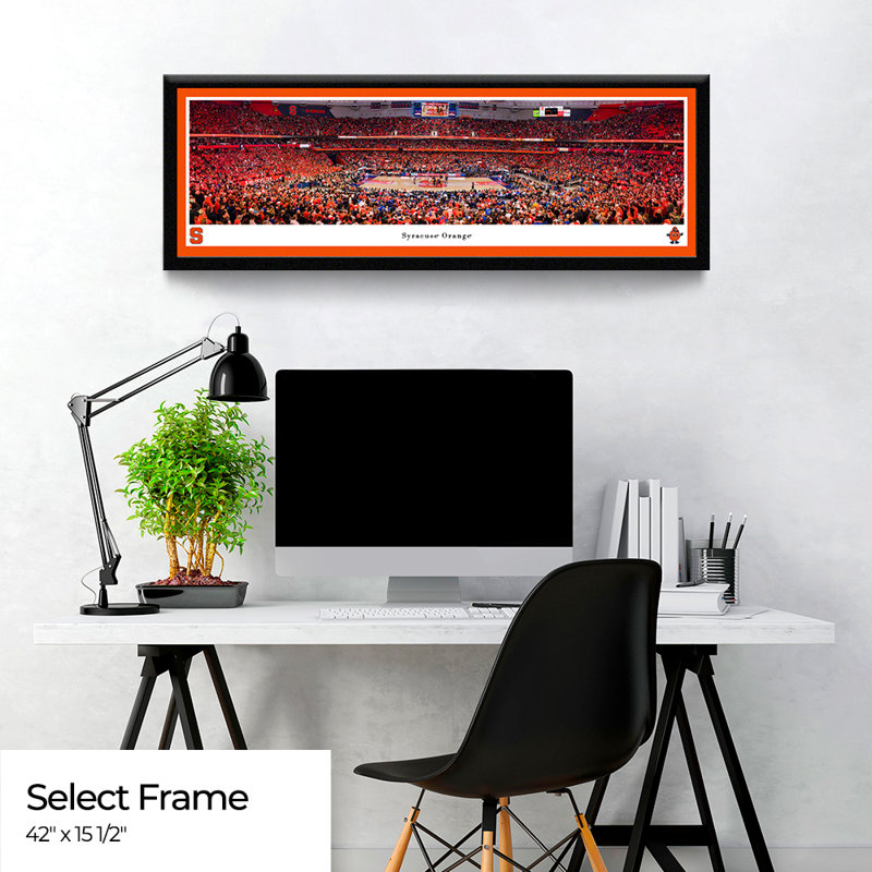 Syracuse Basketball Panoramic Print, Black Framed Paper, 15.5" H x 42" W x 1.38" D