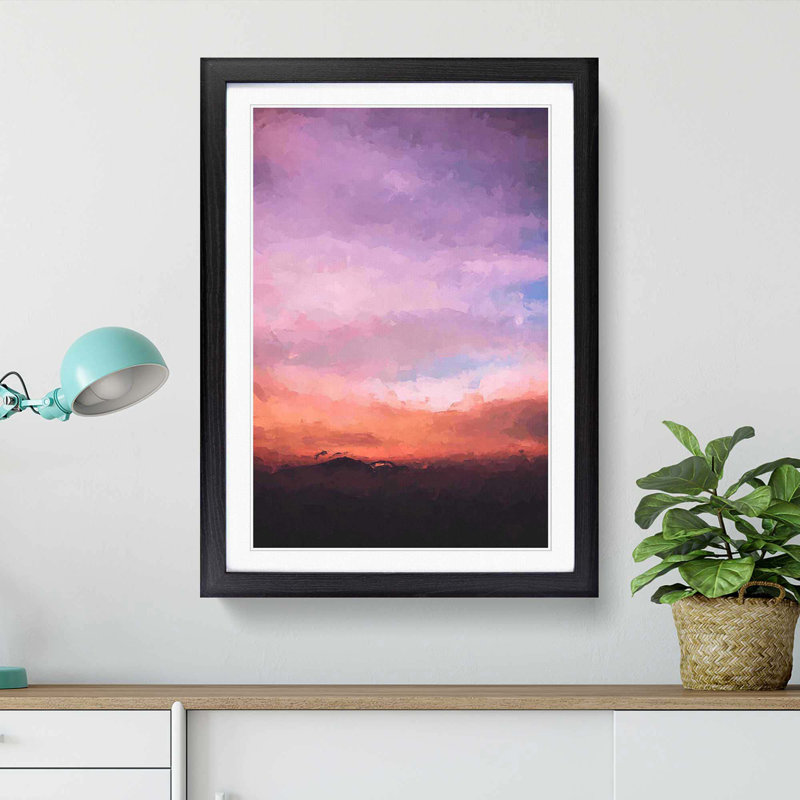 Sky Above the Mountain in Abstract - Picture Frame Graphic Art Print, Black Framed, 36cm H x 27cm W x 2cm D