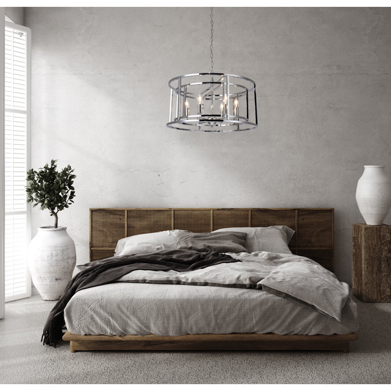 Stillmore 6 - Light Lantern Pendant, Satin Chrome