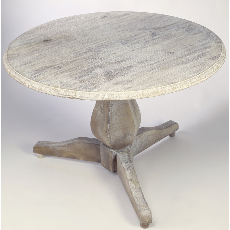 Katelin 42" Solid Wood Dining Table, Weathered Sand