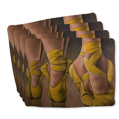 Braided Polyester Placemats Set of 4 - Synchronized Ballerinas