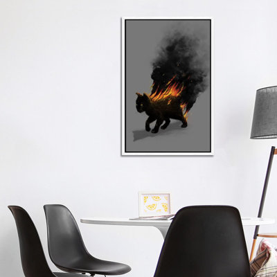 Cat On Fire by Nicebleed - Print on Canvas
