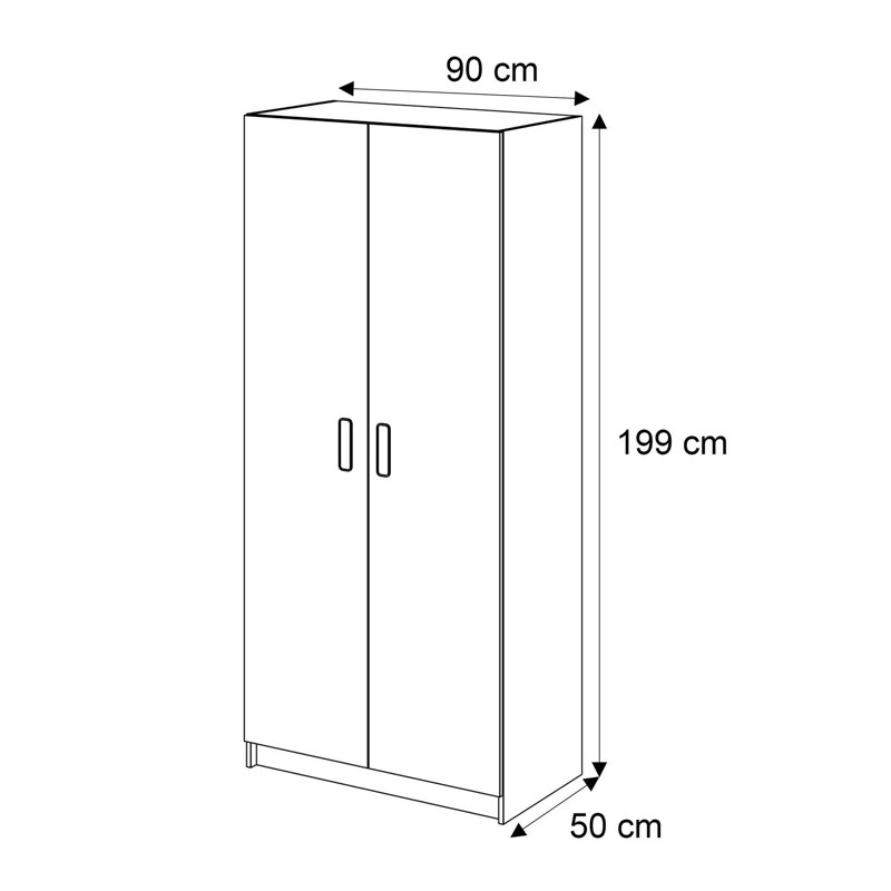 Aleksandras 2 Door Manufactured Wood Wardrobe