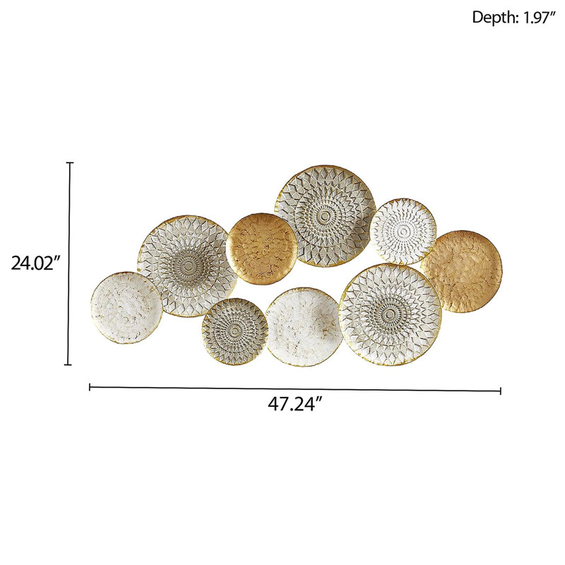 Multi-colored Geometric Metal Discs Wall Decor