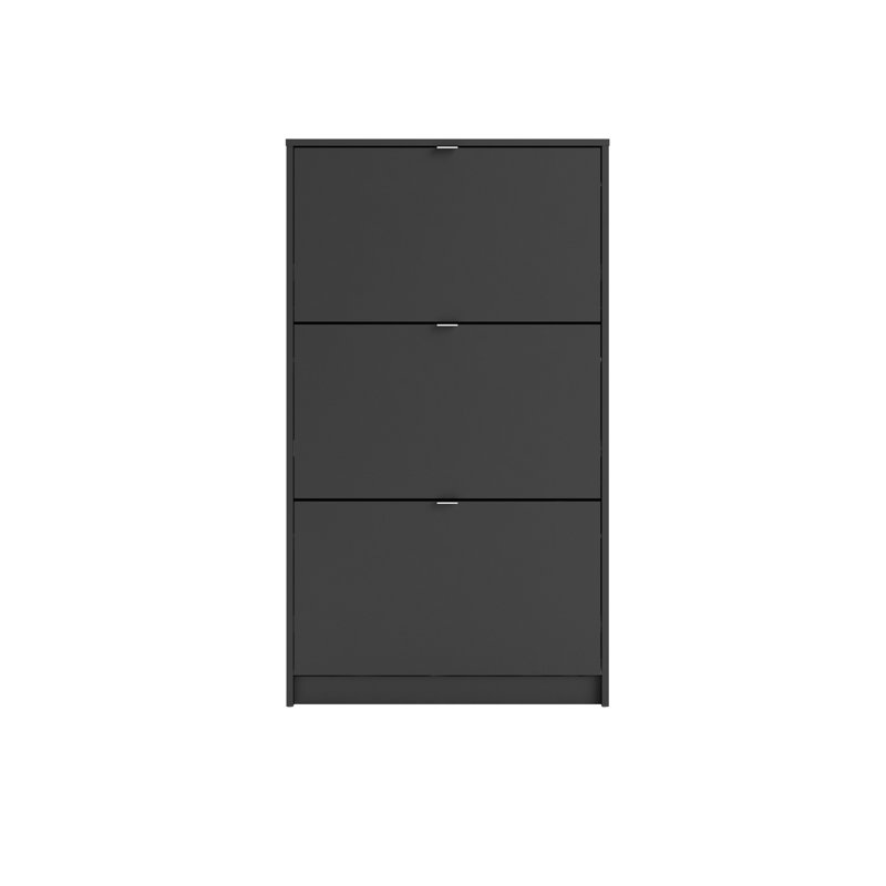 Shoes 9 Pair Shoe Storage Cabinet, Matte Black