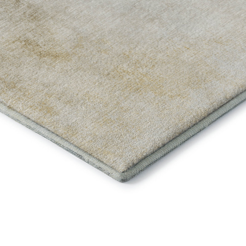 Tapis taupe Cerrito AMF601 lavable à la machine de qualité supérieure, Rectangle 1 pi 8 po x 2 pi 6 po
