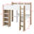FUll Size Loft Bed With Storage Shelves, Clothes Rails, Desk-1297339198
