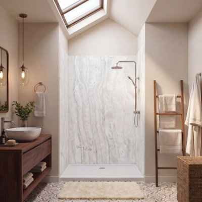 Ensemble de panneau de douche mural en aluminium 3 pièces Titan, 96 po de hauteur