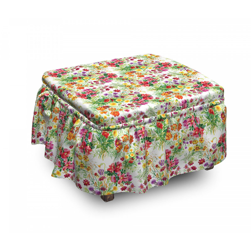 Housse pour repose-pieds pivoine