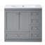 Meuble-lavabo autoportant de style Shaker de 36 pouces avec lavabo Shonteria-728640029