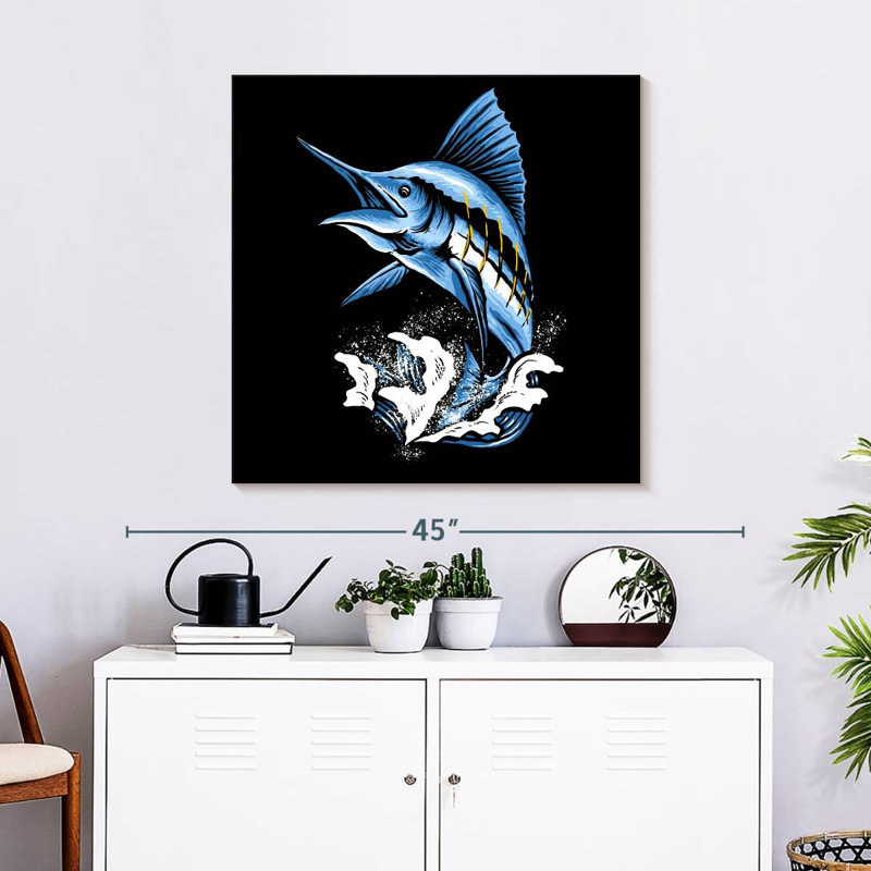 Brampt Jumping Marlin Fish, 30" H x 30" W