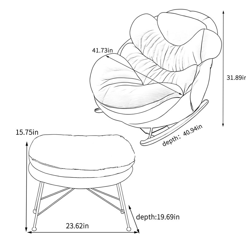 Down Filled Chair with Removable Cover, Black