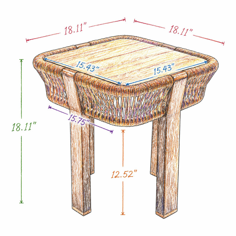 Table de bout d'extérieur pour patio, Beige