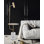  Lampe de table d'angle à base en marbre et piédestal en métal doré, abat-jour réglable | Design élégant