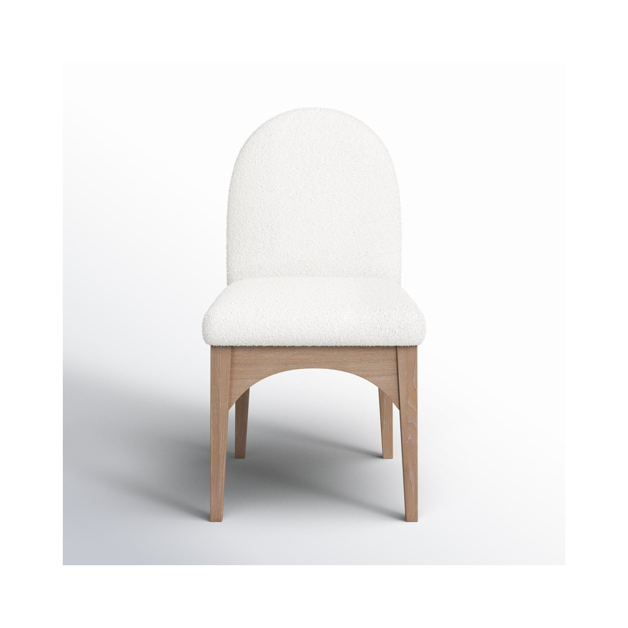 Charith Dining Chair, Cream Boucle, Natural