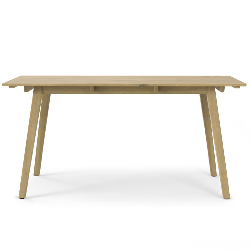 Kona 66"W Solid Acacia Contemporary Outdoor Dining Table with Slatted Top