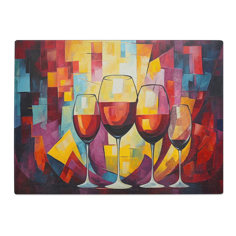 Wine Abstract  Glass Chopping Board