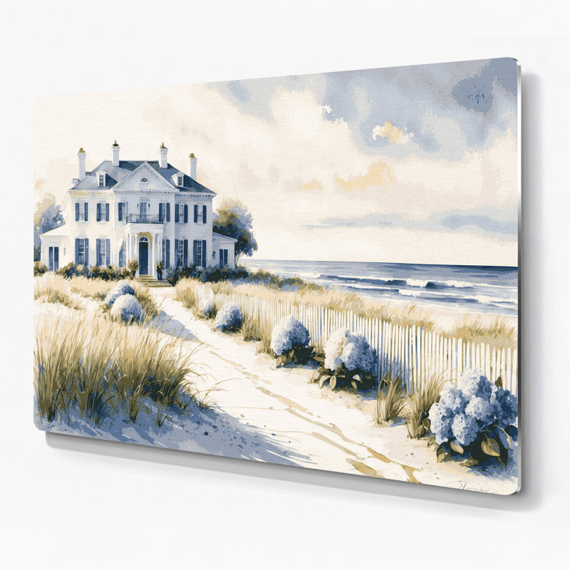 Art mural en métal beige Coastal Hamptons Elite, H 12 po x l 18 po