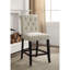 Mobilier de salle à manger de style rustique, ensemble de 2 chaises à hauteur de comptoir en tissu d'ameublement en chenille