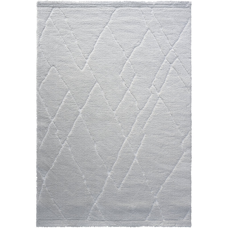 Tapis ivoire en polyester recyclé Nube Messina, Rectangle 7 pi 10 po x 10 pi