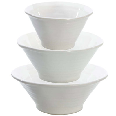 Terra Stoneware Stainless Steel 3 Piece Mixing Bowl Set