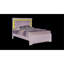 Lit double avec tête de lit tapissier et éclairage à DEL personnalisable en tissu gris métallique confortable