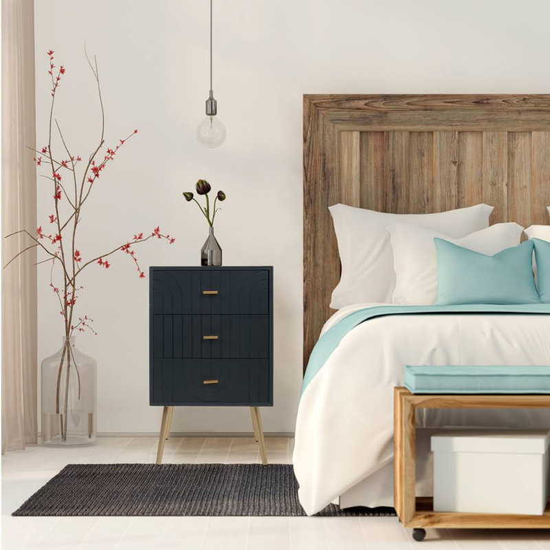 Woodbine 44cm W Manufactured Wood Bedside Table