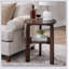 Table de bout ronde en bois d'hévéa massif, table d'appoint à 2 niveaux avec tablette de rangement, parfaite pour le salon et la chambre à coucher