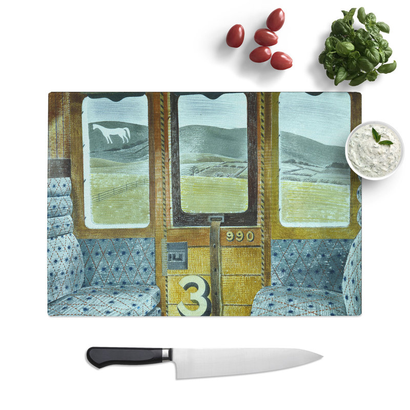 Train Landscape by Eric Ravilious Chopping Board, 0.4cm H x 20cm W x 28.5cm L