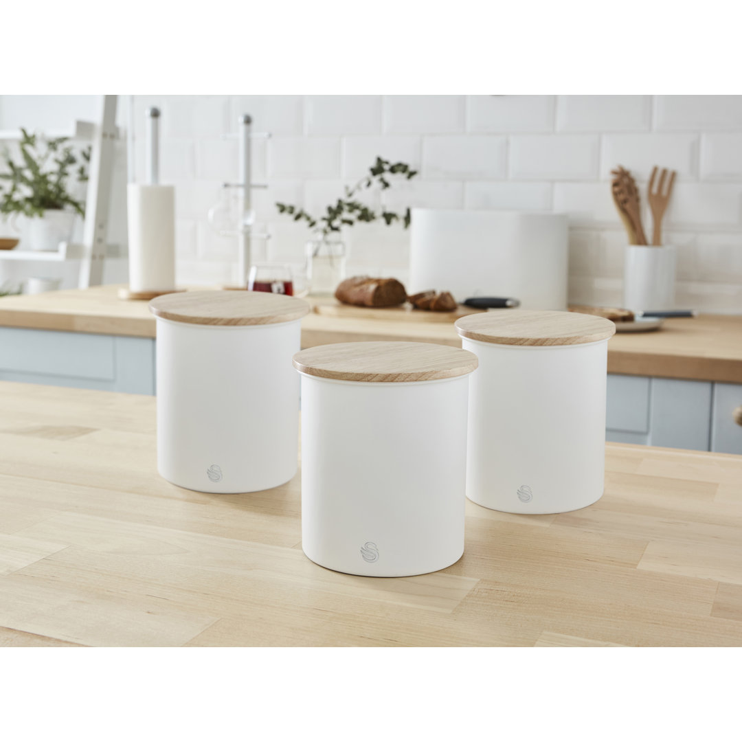 Swan White Nordic Set Of 3 Storage Canisters - Image 3
