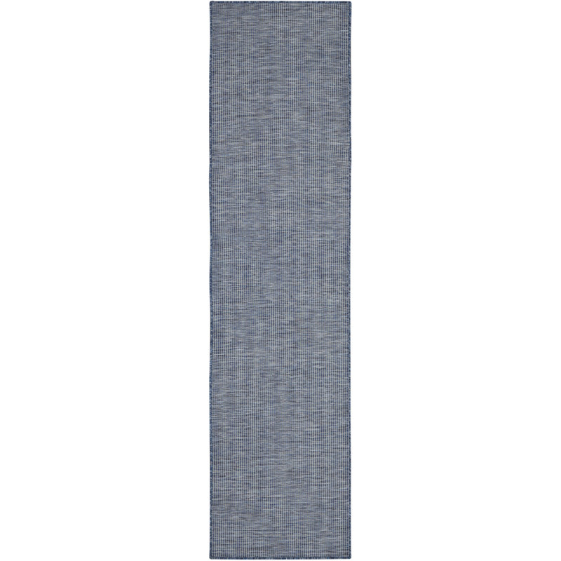 8' Navy Blue Power Loom Runner Rug, Runner 2'2" x 8'