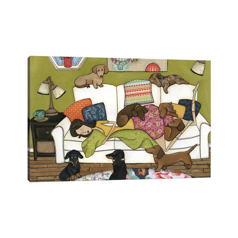 Couch Wieners by Jamie Morath - Wrapped Canvas Print, 20.32 cm H x 30.48 cm W