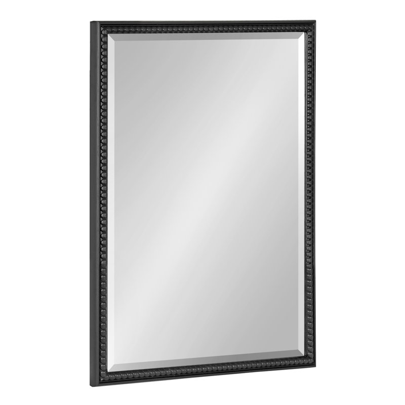 Chayanna Beaded Rectangle Bathroom Wall Mirror, Black, 24" x 18"
