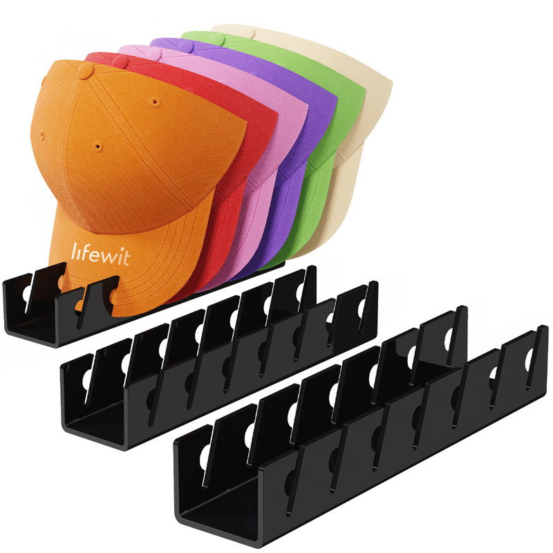 3 Pack Hat Organizer For Baseball Caps, Hat Storage Rack For 21 Ball Caps, Hat Stand Shelf For Trucker Hat And Golf Cap In Closet, Bedroom, Dresser