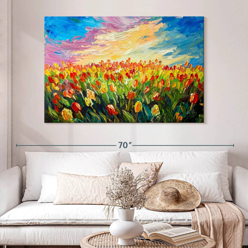 Champ de tulipes, H 34 po x l 51 po