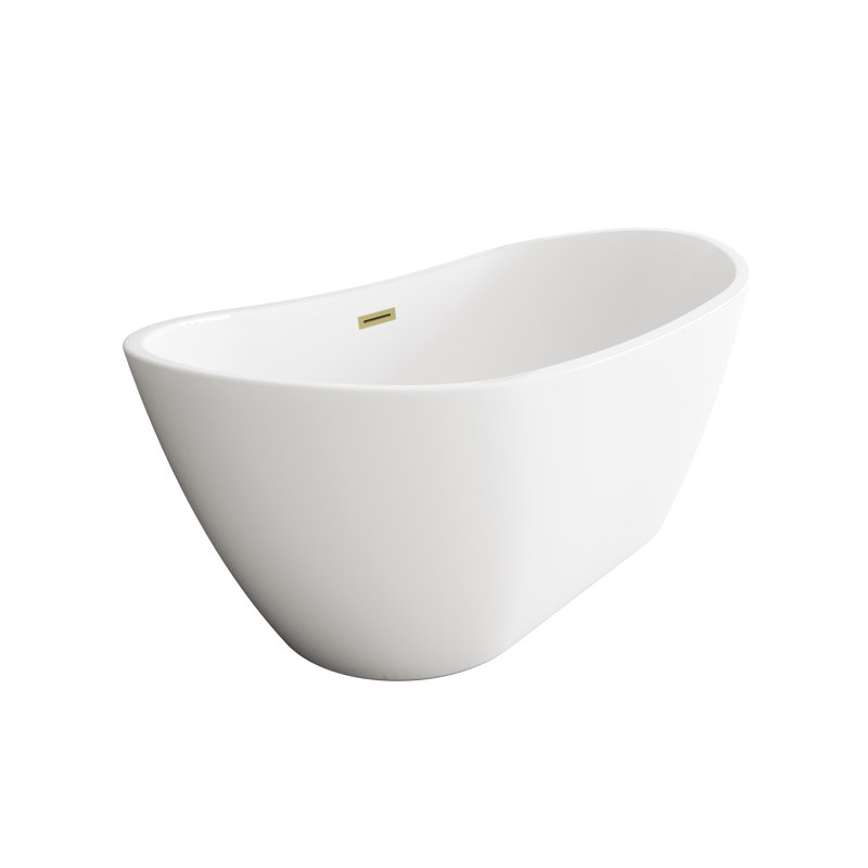 Amadou 72'' x 31.5'' Soaking Acrylic Bathtub, Brushed Gold