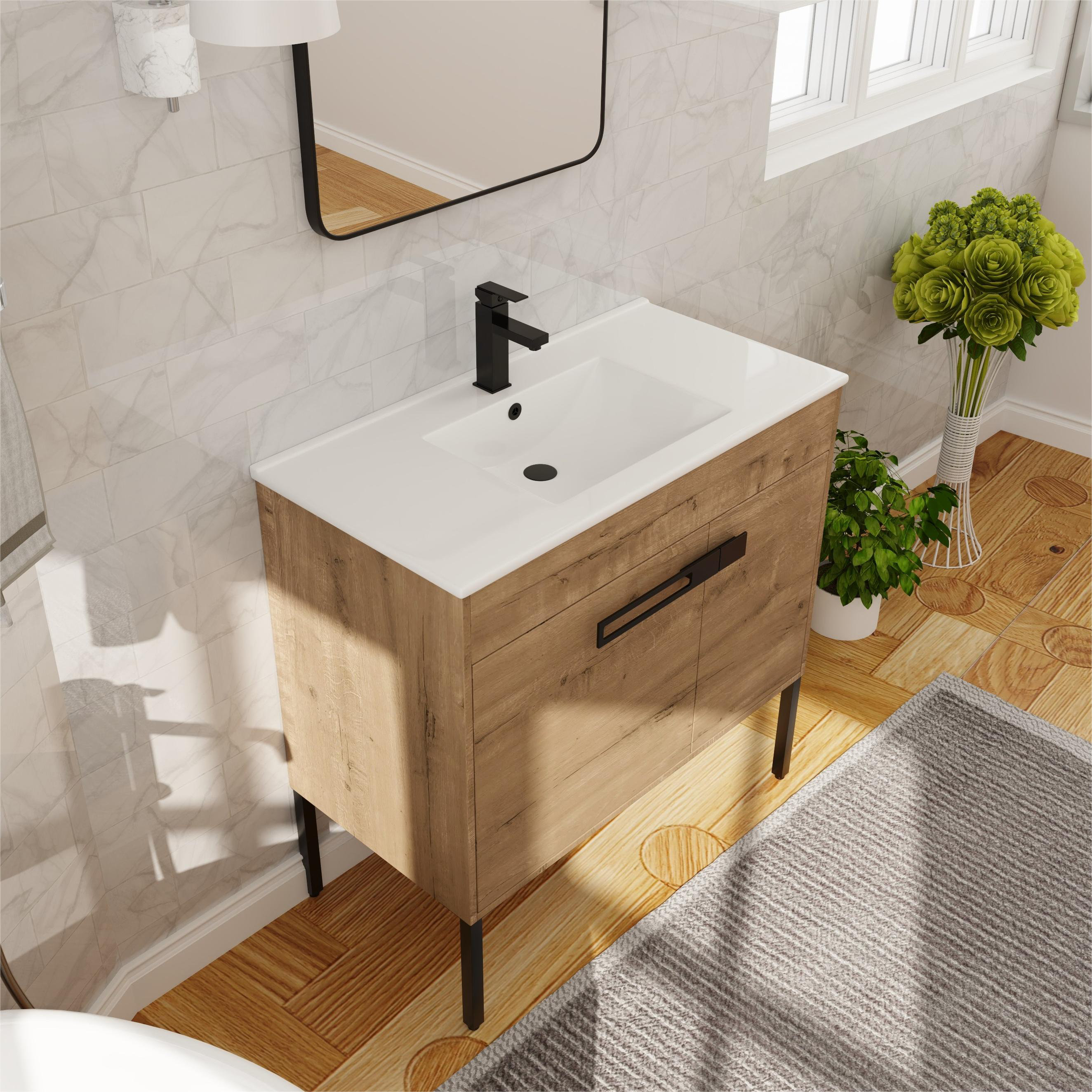 Latitude Run® 36'' Single Bathroom Vanity with Ceramic Top | Wayfair