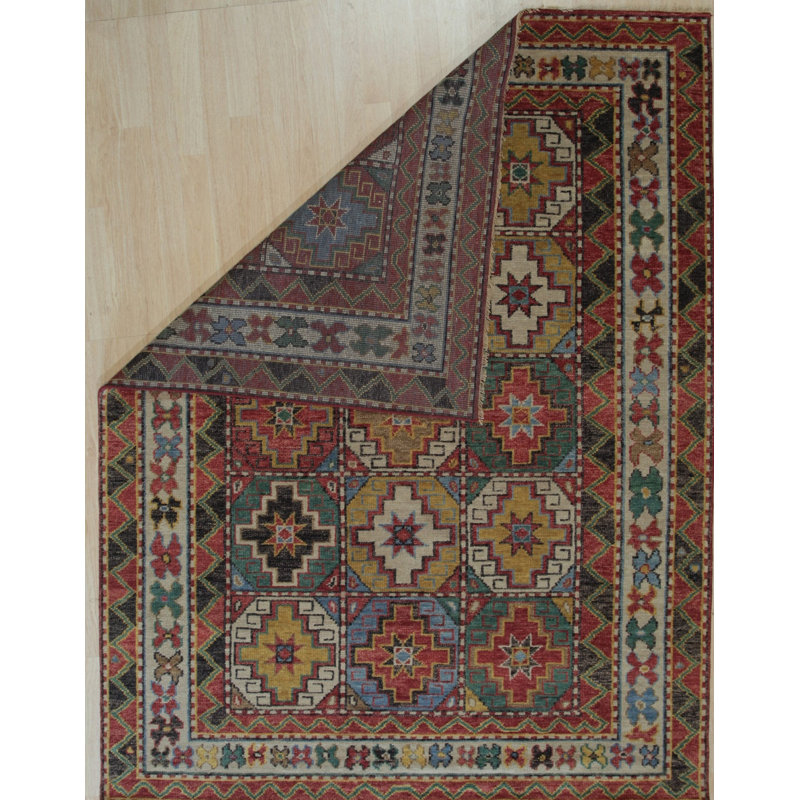 8x10 Brown Hand-Knotted Wool Tiled Starburst Classic Traditional Modern Contemporary Carpet Rug