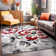 Tapis gris / rouge Rooshi