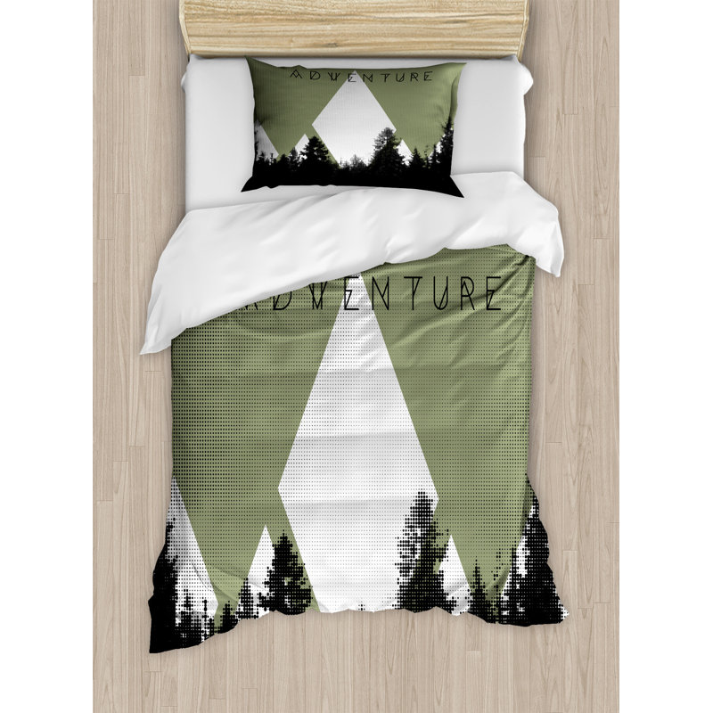 Adventure Forest Twin Duvet Cover Set with Pillow Sham