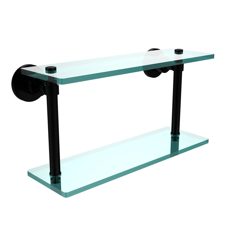 Arviso 2 Piece Tiered Shelf, 22", Matte Black