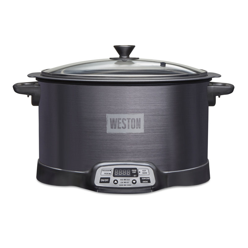 Weston Black Digital Display 6 Quart Indoor Smoker and Slow Cooker