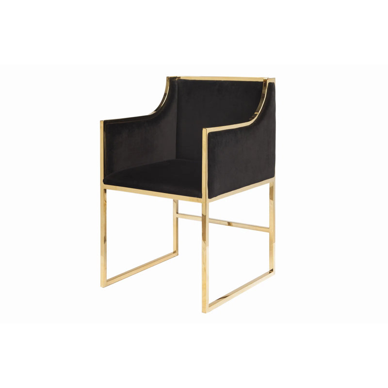 Rocha Bella Chair (Gold/Black Velvet), Black, Gold