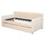 Lit de jour simple tapissier avec tiroirs, support en lattes de bois, beige-2006366643-2006366640