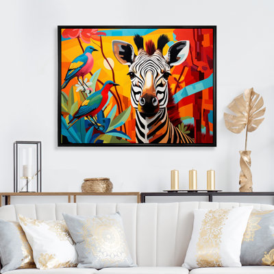 Pop Art Wildlife Zebra - Pop Art Framed Art