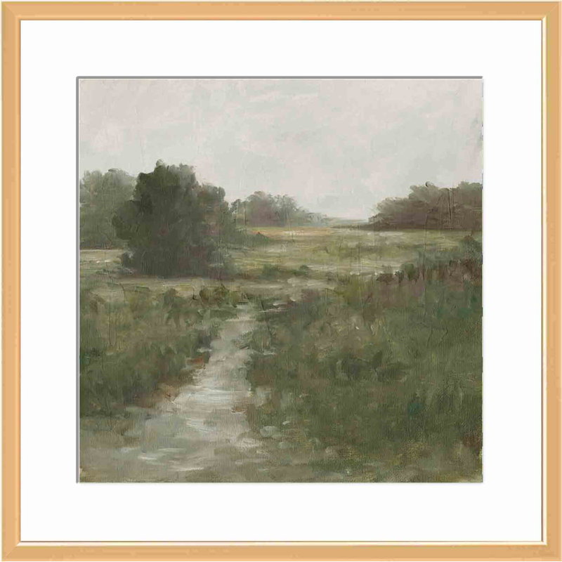 Tranquil Fen I by Ethan Harper, Antiqued Gold, 16.09" H x 16.09" W x 1.1" D