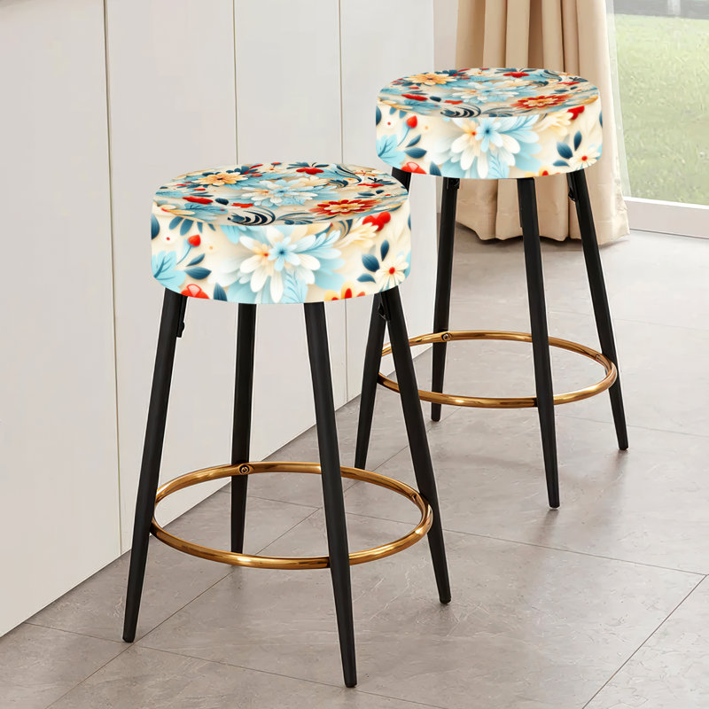 Moroccan Delight Blooming Intrigue - Ensemble de 2 tabourets floraux