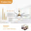 Ventilateur de plafond intelligent 66 po Brixham avec lumière DEL à intensité variable, moteur à courant continu réversible et télécommande-88416766