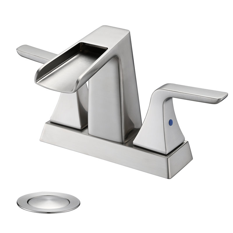 2-handle Bathroom Faucet with Drain Assembly, Brushed Nickel