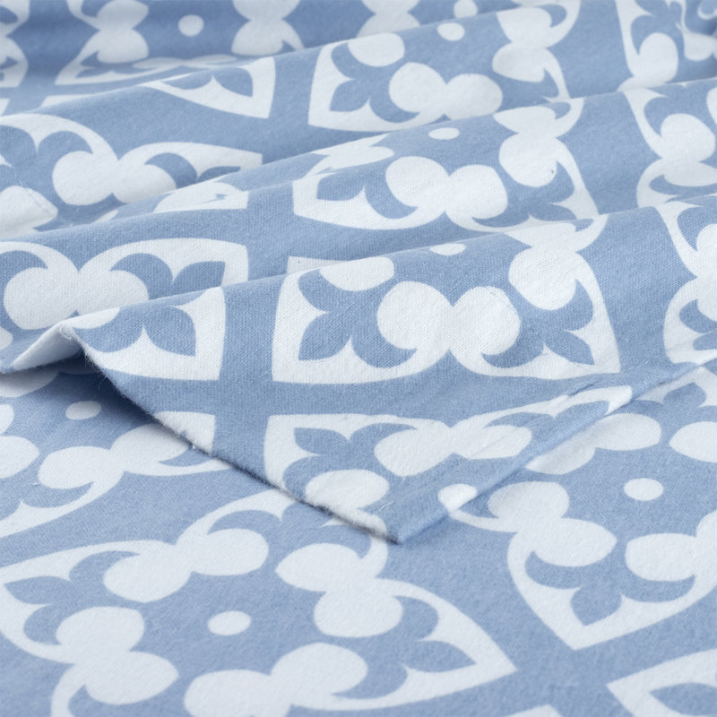 Pointehaven 180 GSM Brushed Cotton Flannel Pillow Cases King Maroc, Maroc Floral, King Sheet Set with 2 Pillowcases
